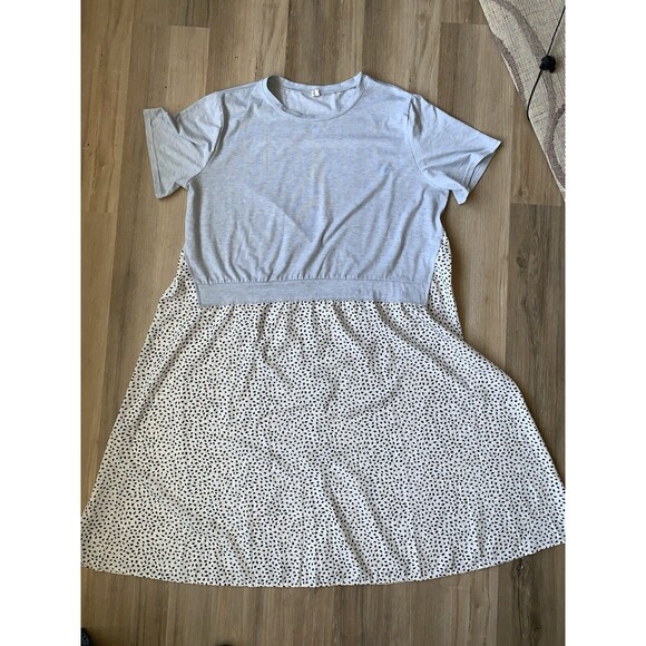 Kanaya Farmhouse Dress XXL Pale Blue Pullover Blue Dots B50” W58” L45” - Picture 1 of 9